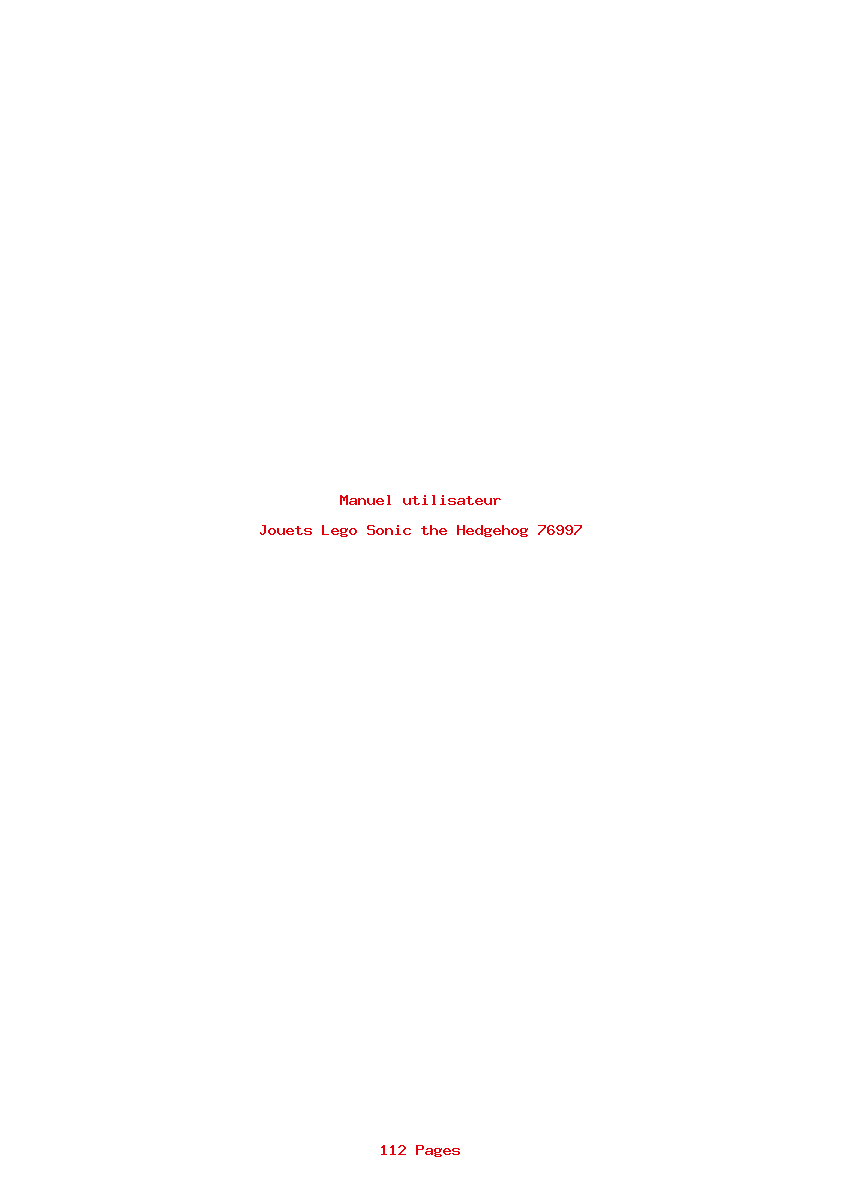 Page 1 de la notice Manuel utilisateur Lego Sonic the Hedgehog 76997