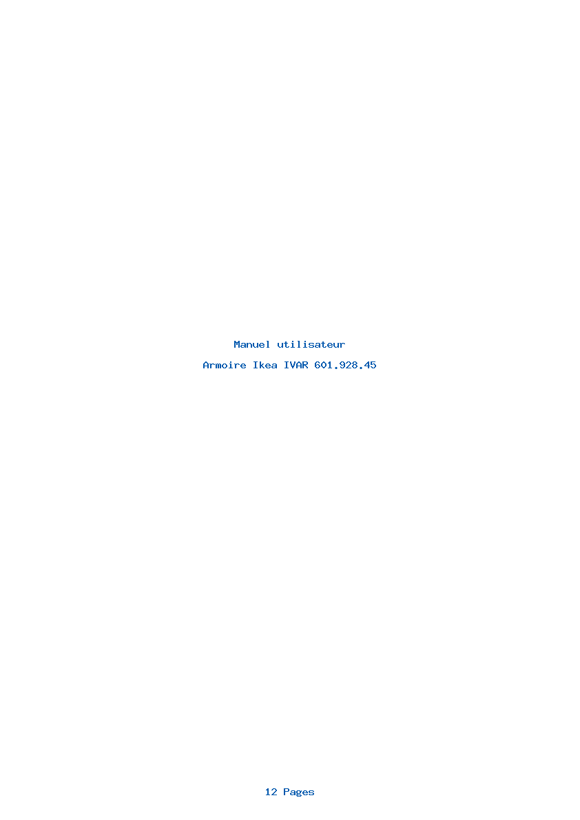 Page 1 de la notice Manuel utilisateur Ikea IVAR 601.928.45