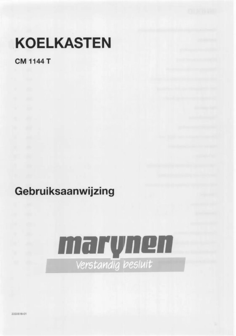 Page 1 de la notice Manuel utilisateur Marynen CM 1144 T