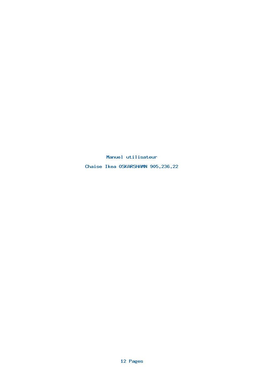 Page 1 de la notice Manuel utilisateur Ikea OSKARSHAMN 905.236.22