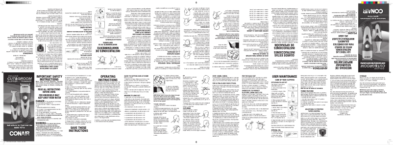 Page 1 de la notice Manuel utilisateur Conair HCT45