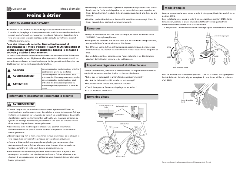 Página 1 del manual Manual de usuario Shimano BR-6800