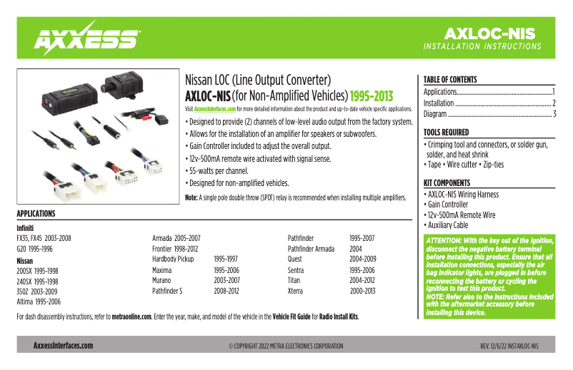 Page 1 de la notice Manuel utilisateur AXESS AXLOC-NIS