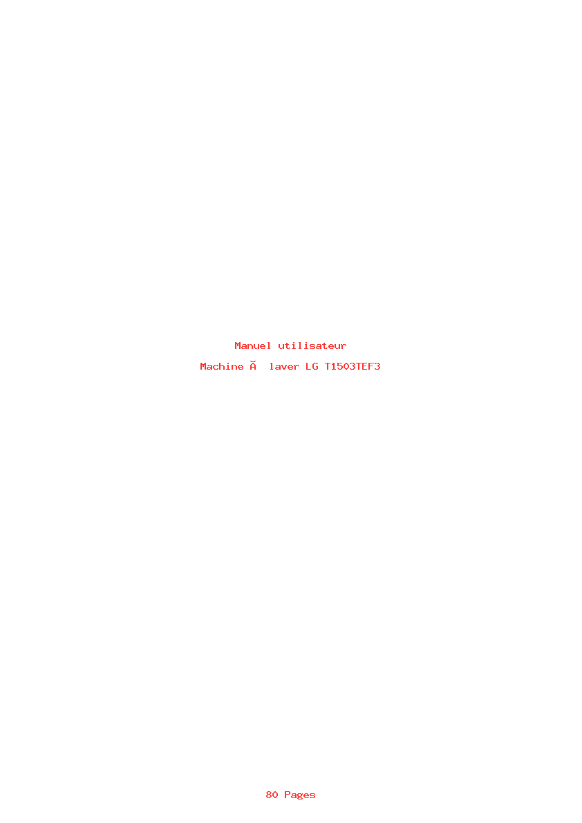 Page 1 de la notice Manuel utilisateur LG T1503TEF3