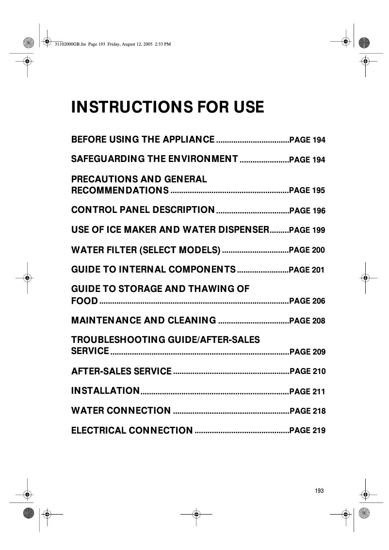Página 1 del manual Manual de usuario Whirlpool AWG 232