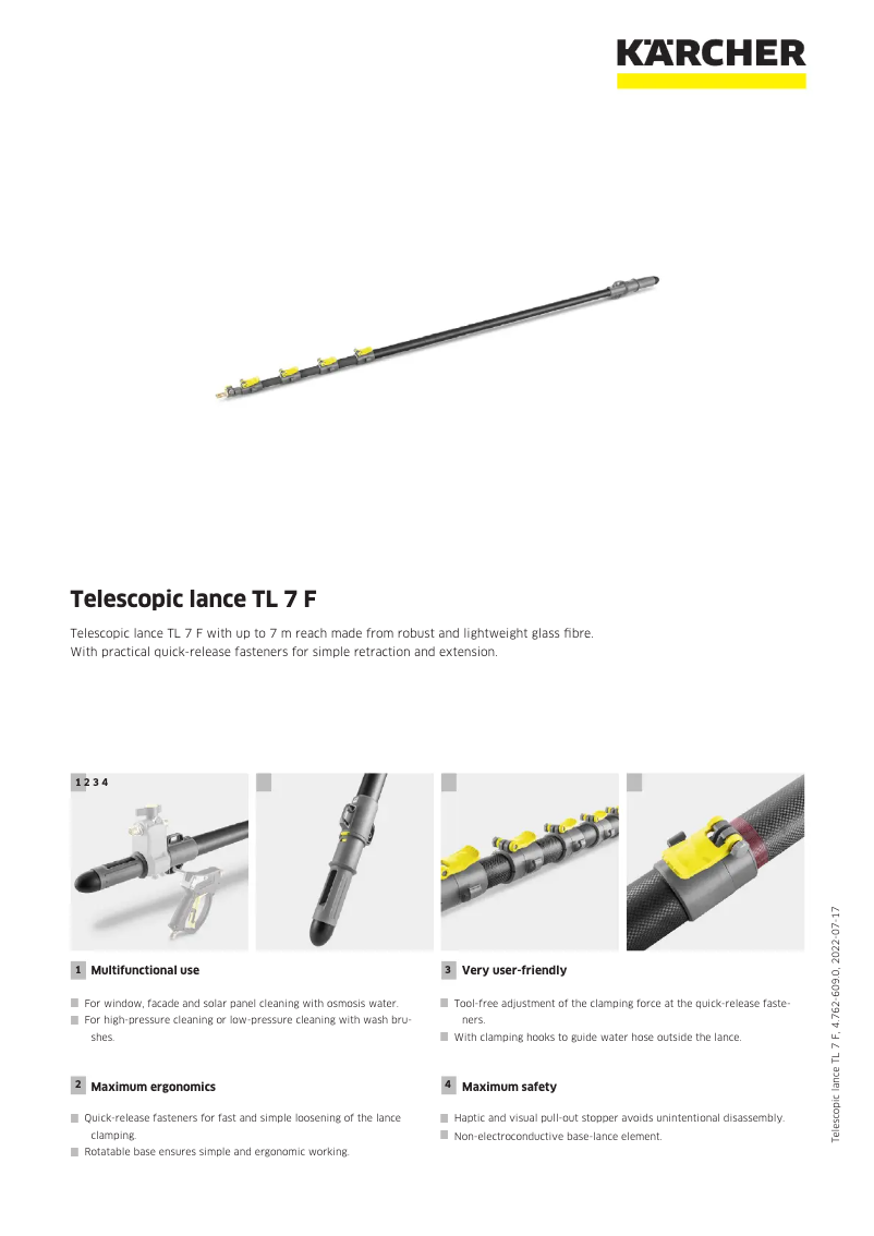 Page 1 de la notice Manuel utilisateur Kärcher TL 7 F