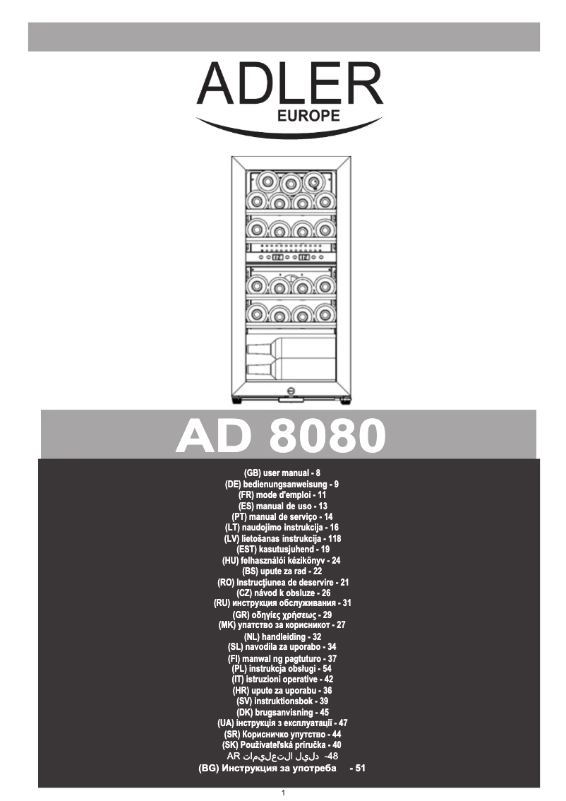 Page 1 of the manual User Manual Adler AD 8080