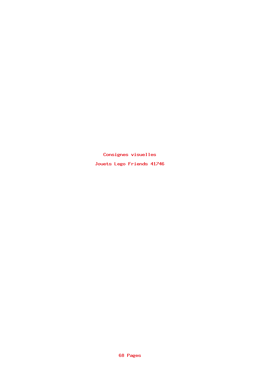Page 1 de la notice Consignes visuelles Lego Friends 41746