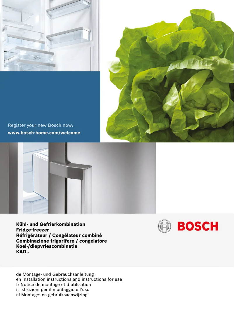 Page 1 de la notice Manuel utilisateur Bosch KAD62S51