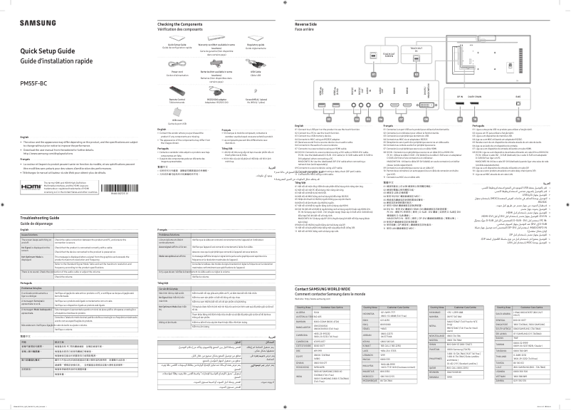 Page 1 de la notice Guide d'installation Samsung PM55F-BC