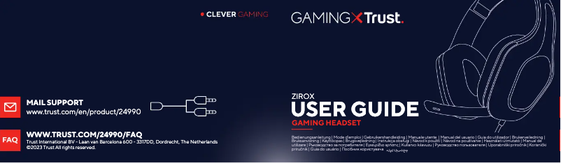 Page 1 de la notice Manuel utilisateur Trust Zirox GXT 415