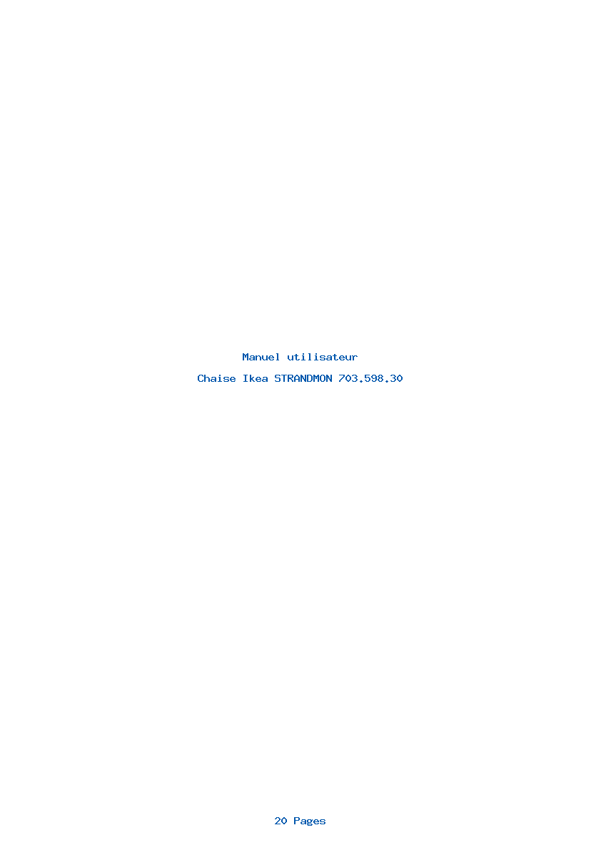Page 1 de la notice Manuel utilisateur Ikea STRANDMON 703.598.30