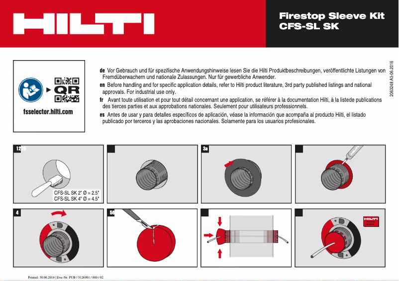 Page 1 de la notice Manuel utilisateur Hilti CFS-SL SK