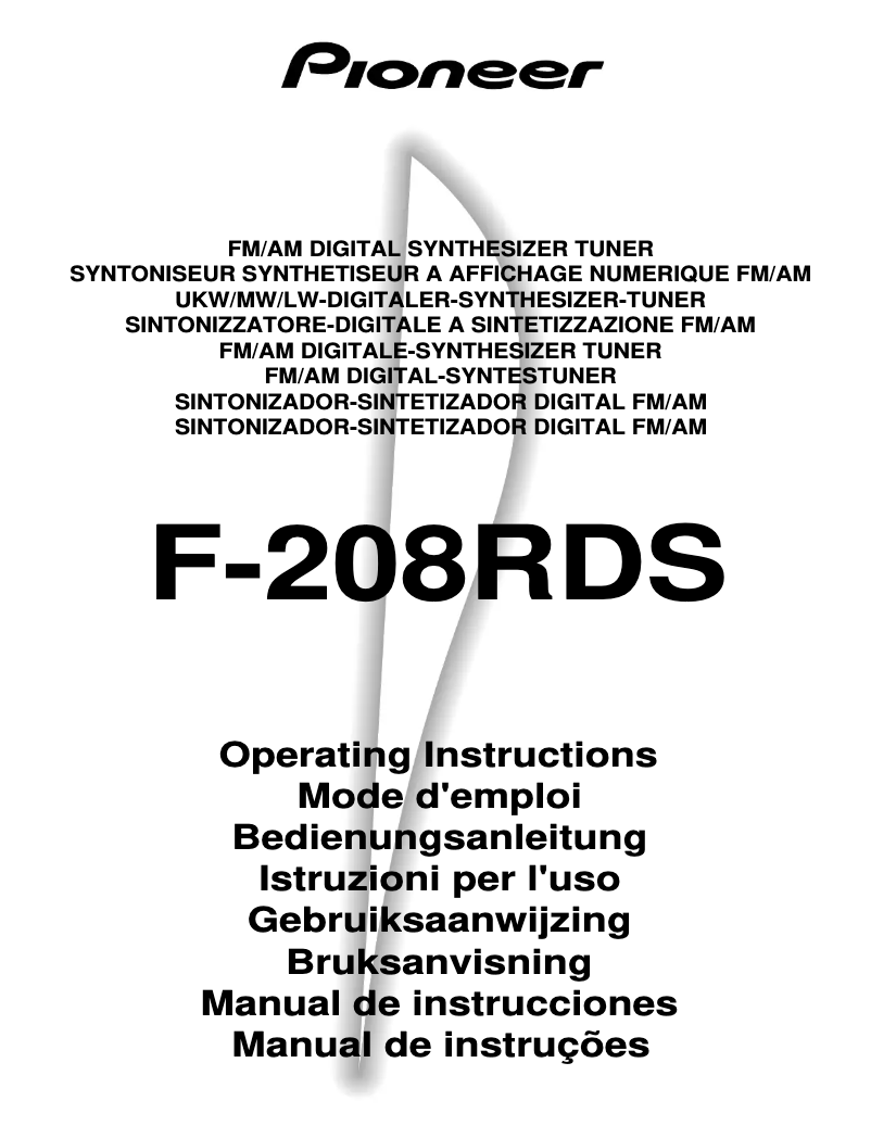 Página 1 del manual Manual de usuario Pioneer F-208RDS
