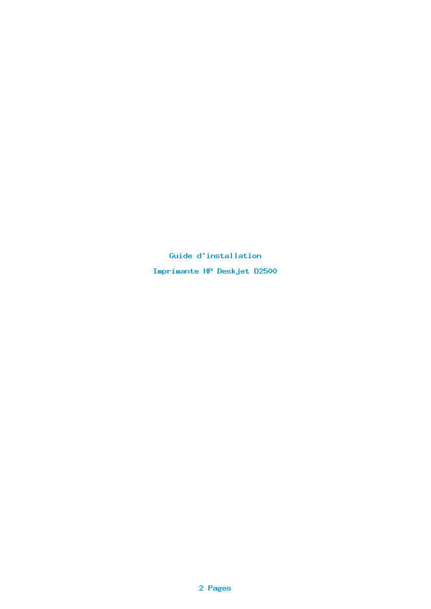 Page 1 de la notice Guide d'installation HP Deskjet D2500