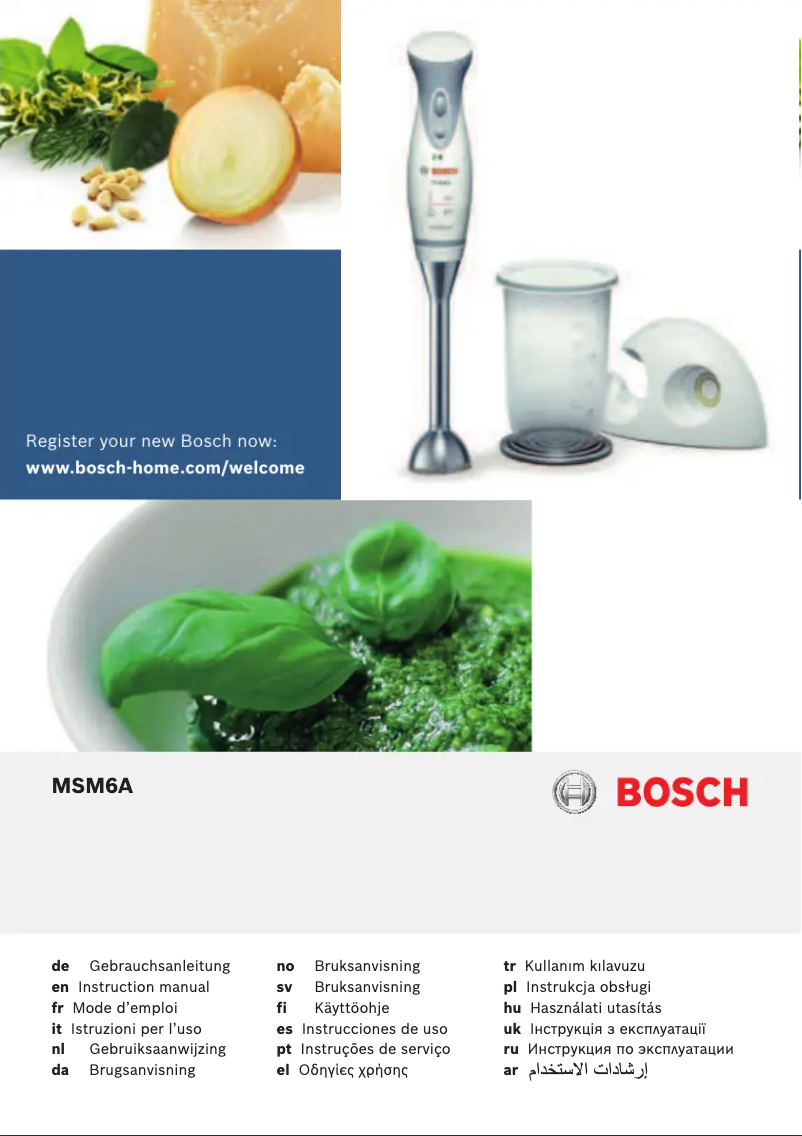Page 1 de la notice Manuel utilisateur Bosch Mixxo Cordless MSM6A70EU