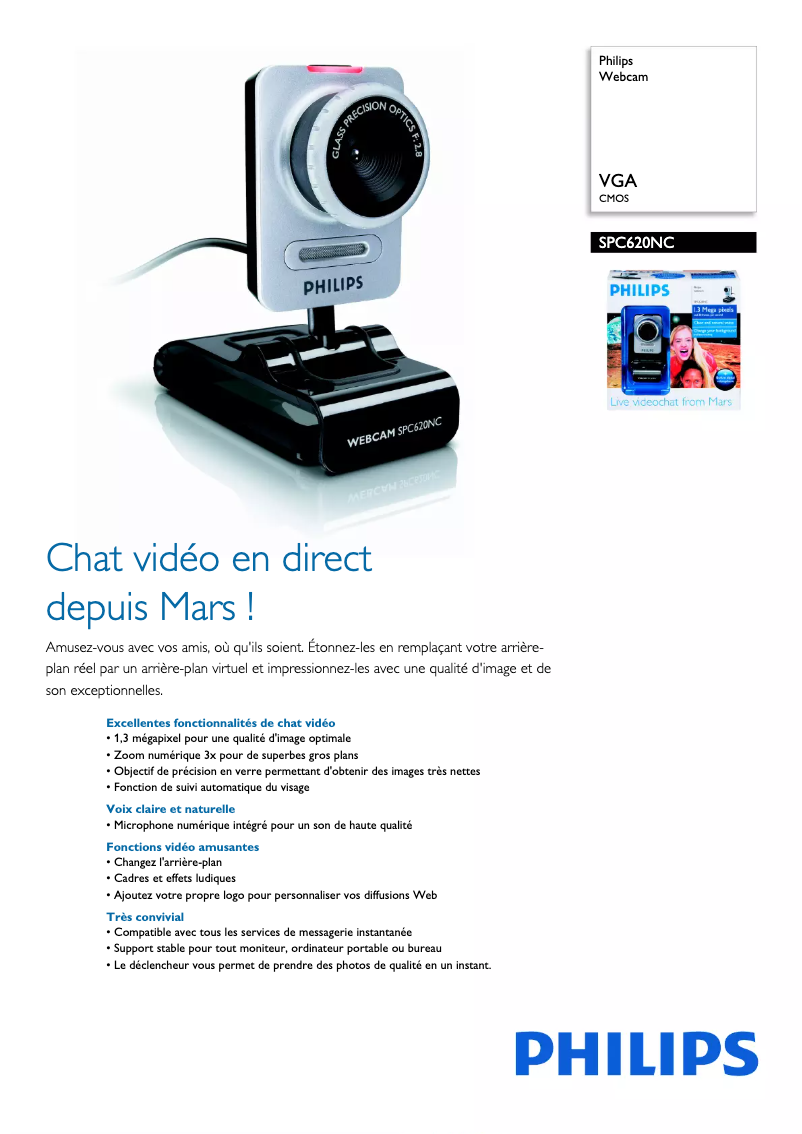 Página 1 del manual Ficha técnica Philips SPC620NC