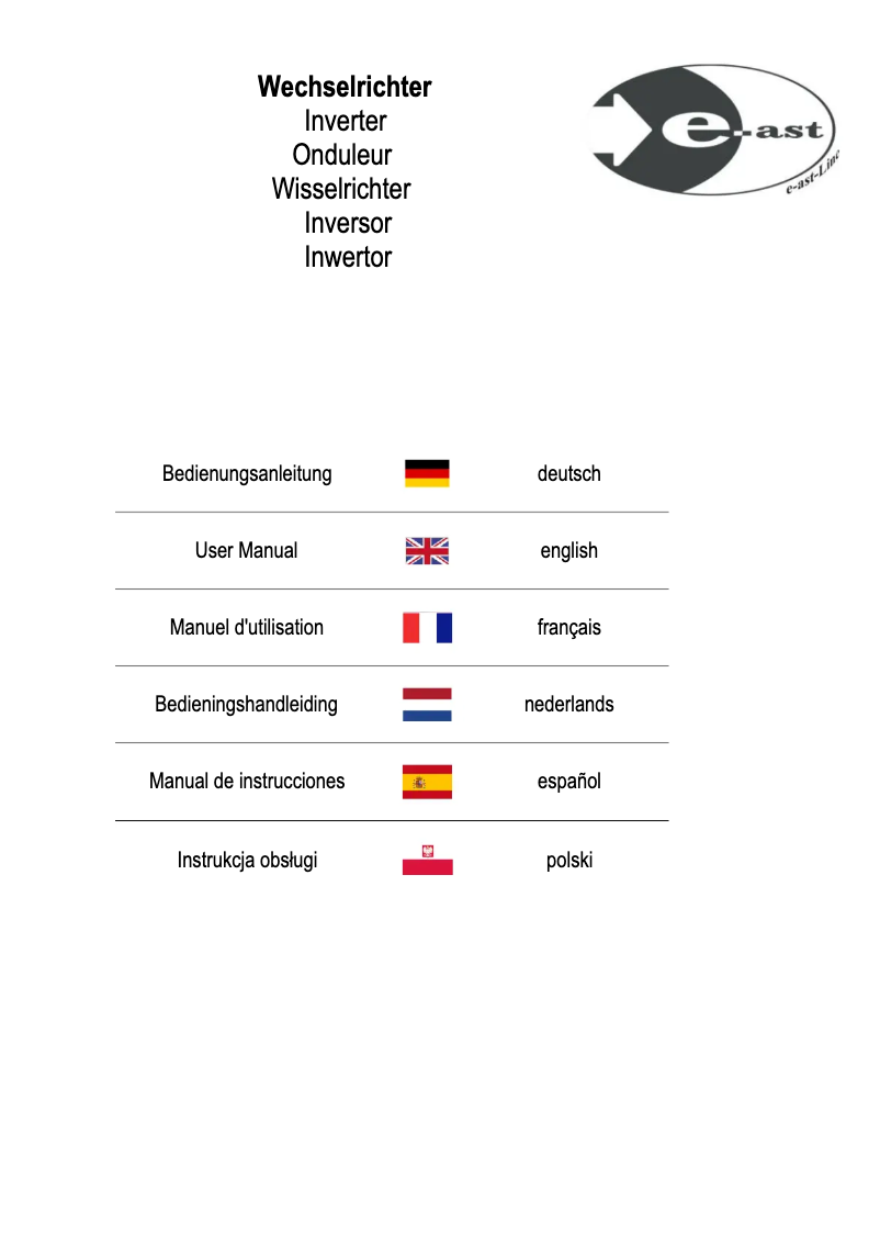 Page 1 de la notice Manuel utilisateur e-ast CL300-24