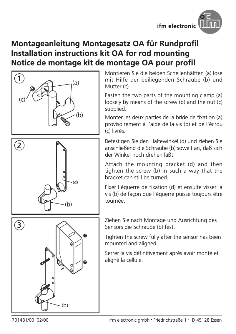 Page 1 de la notice Manuel utilisateur IFM E20896