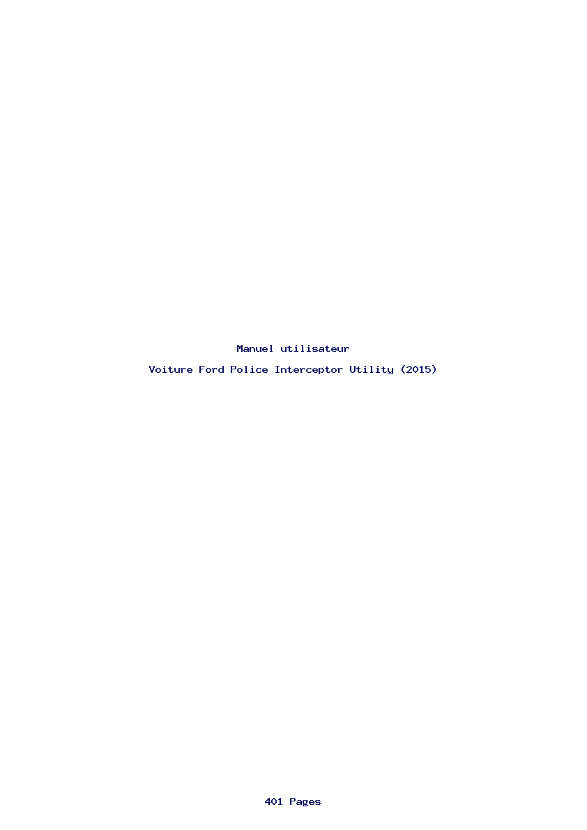 Page 1 de la notice Manuel utilisateur Ford Police Interceptor Utility (2015)