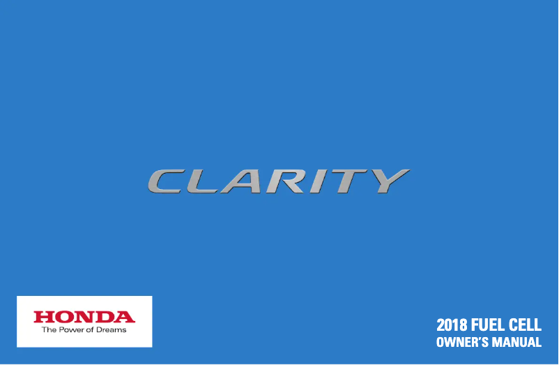Page 1 de la notice Manuel utilisateur Honda Clarity Fuel Cell (2018)