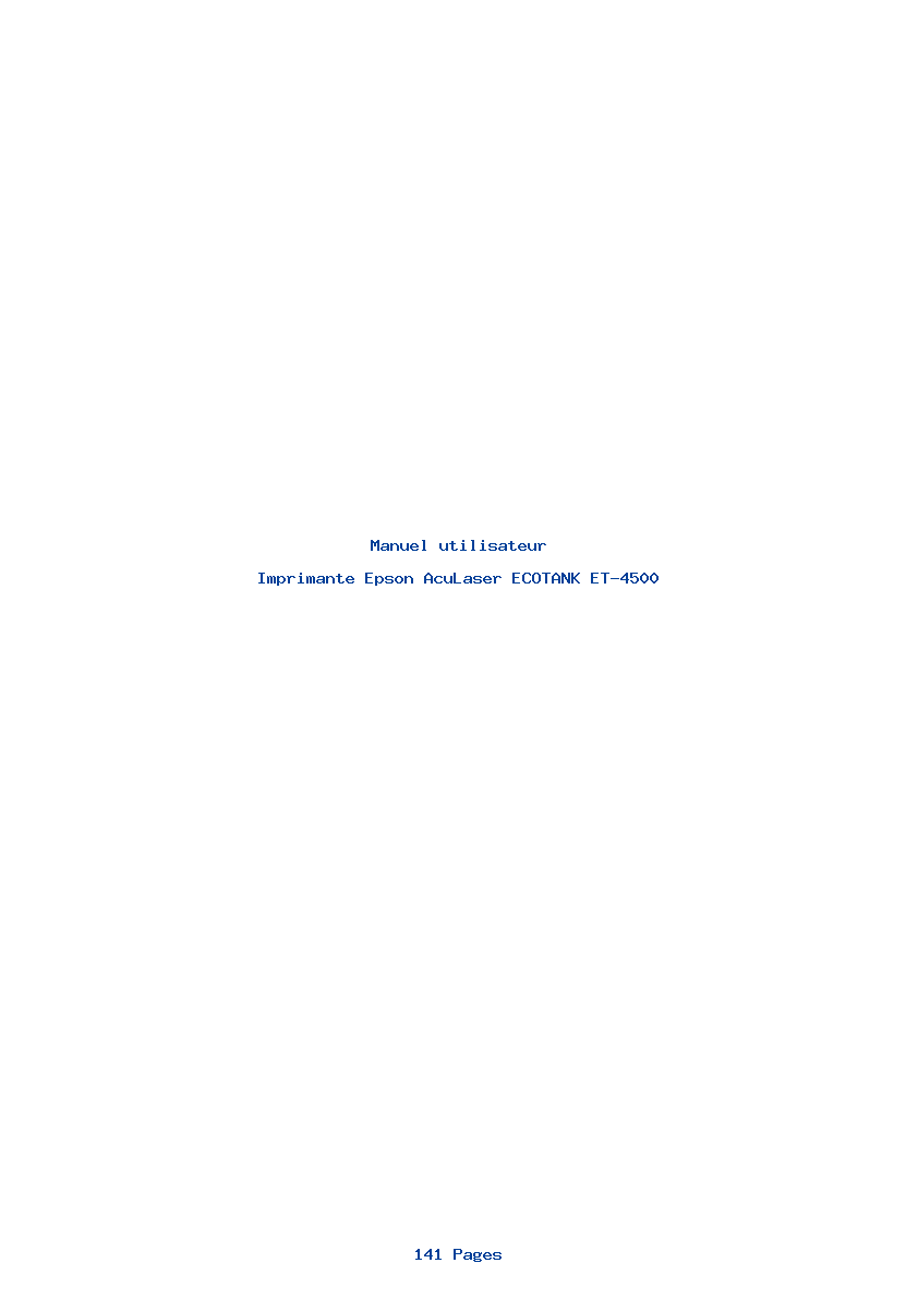 Page 1 de la notice Manuel utilisateur Epson AcuLaser ECOTANK ET-4500