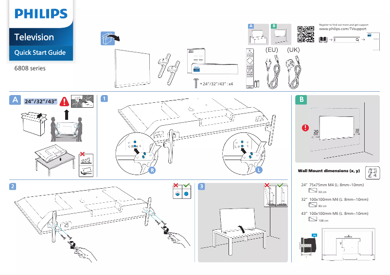 Page n°1 - Guide de démarrage rapide Philips 24PHS6808
