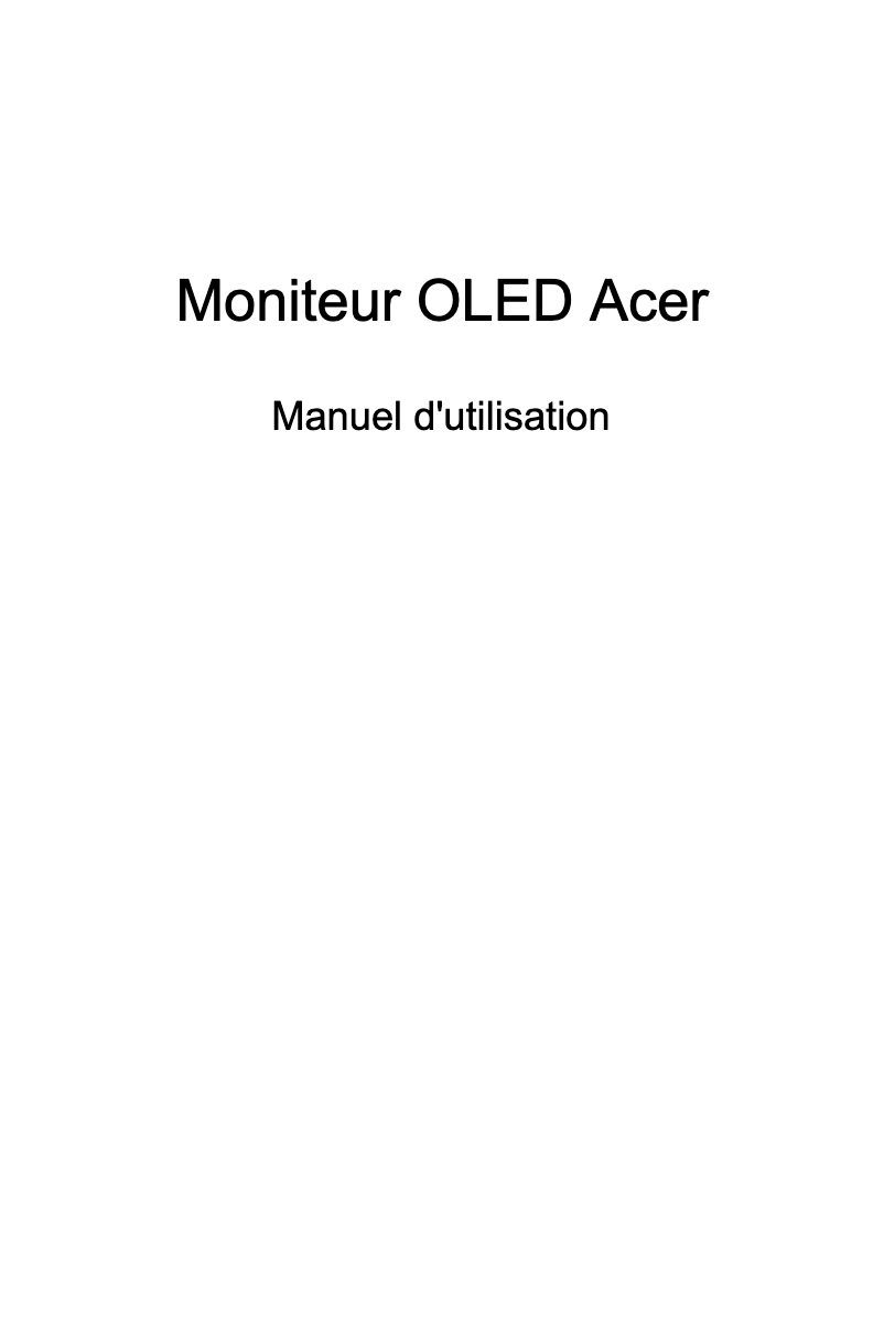 Page 1 de la notice Manuel utilisateur Acer X49X