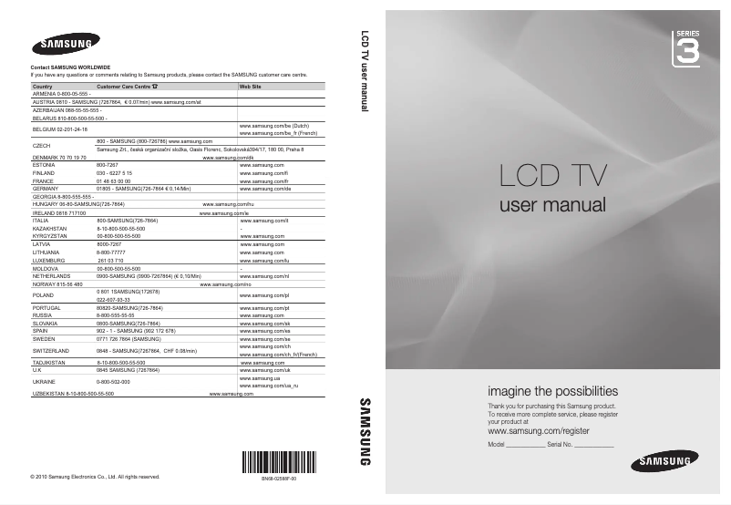 Página 1 del manual Manual de usuario Samsung LE-19C350