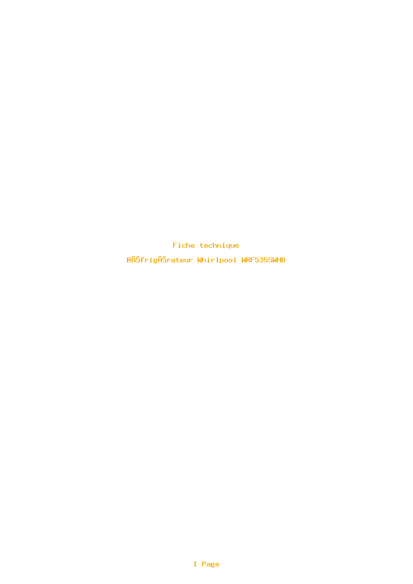 Image de la première page du manuel de l'appareil WRF535SWHB