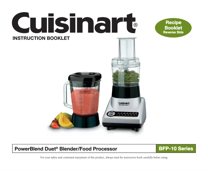 Page 1 of the manual User Manual Cuisinart PowerBlend Duet BFP-10