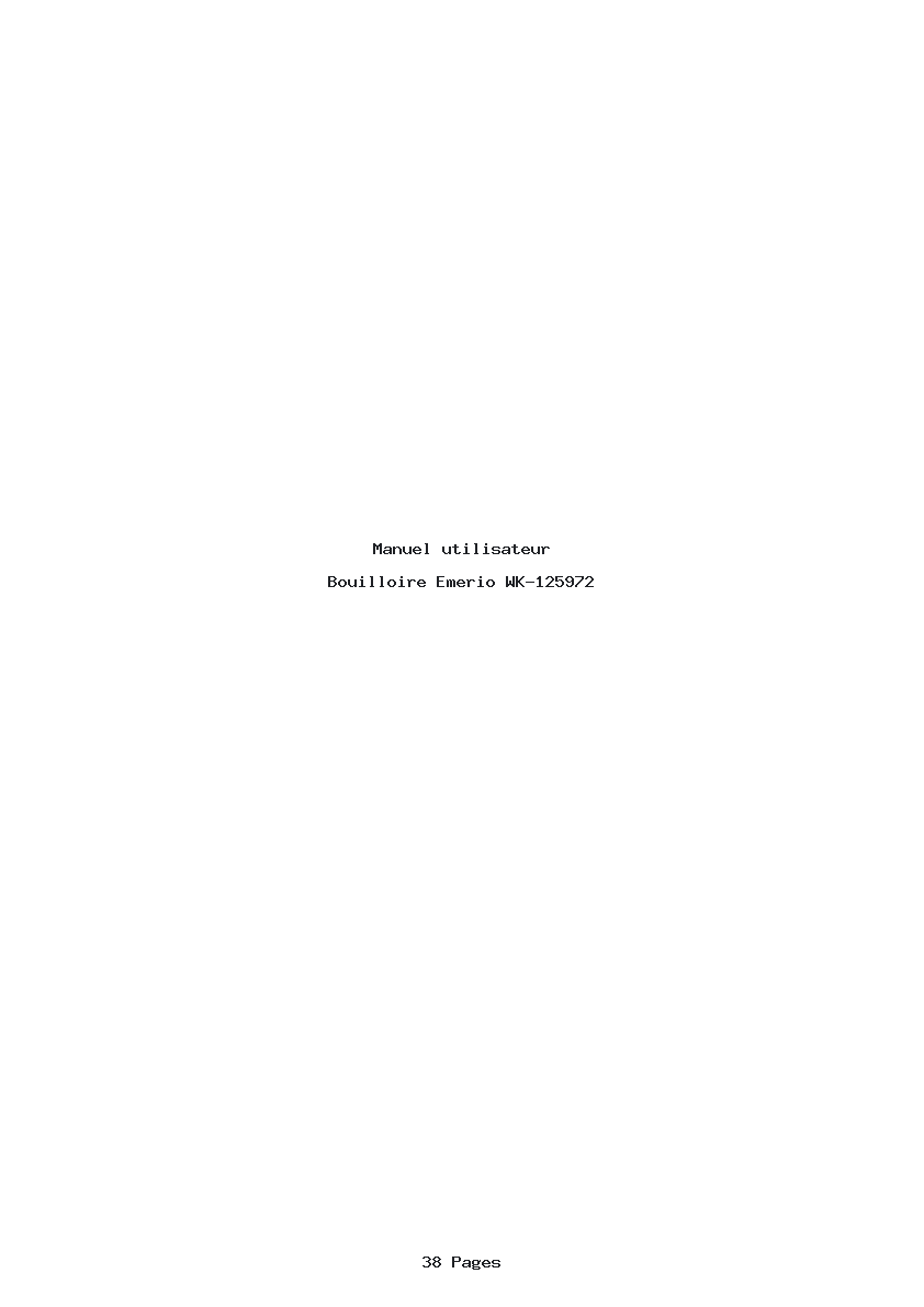 Page 1 de la notice Manuel utilisateur Emerio WK-125972