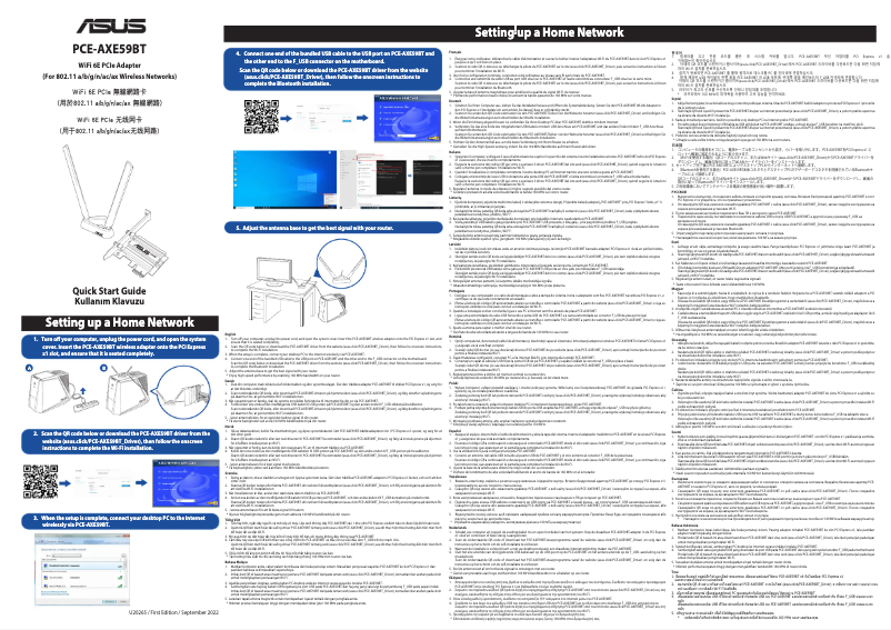 Page 1 de la notice Manuel utilisateur Asus PCE-AXE59BT