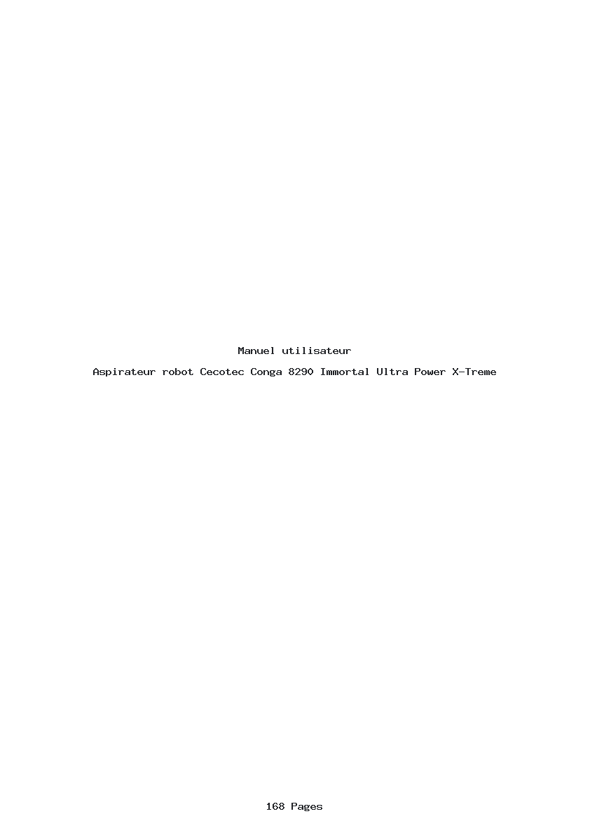 Page 1 de la notice Manuel utilisateur Cecotec Conga 8290 Immortal Ultra Power X-Treme