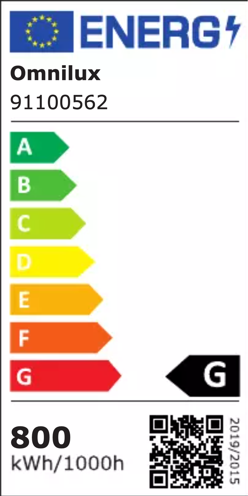 Página 1 del manual Etiqueta energética Omnilux DXX 230V/800W