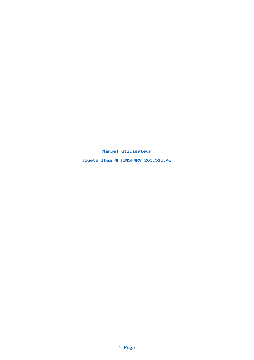 Page 1 de la notice Manuel utilisateur Ikea AFTONSPARV 205.515.43