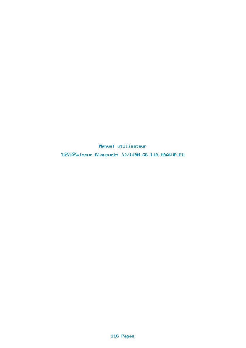 Page 1 de la notice Manuel utilisateur Blaupunkt 32/148N-GB-11B-HBQKUP-EU