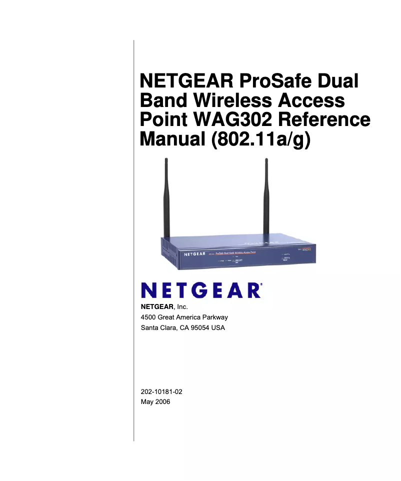 Page 1 de la notice Manuel utilisateur Netgear ProSafe WAG302