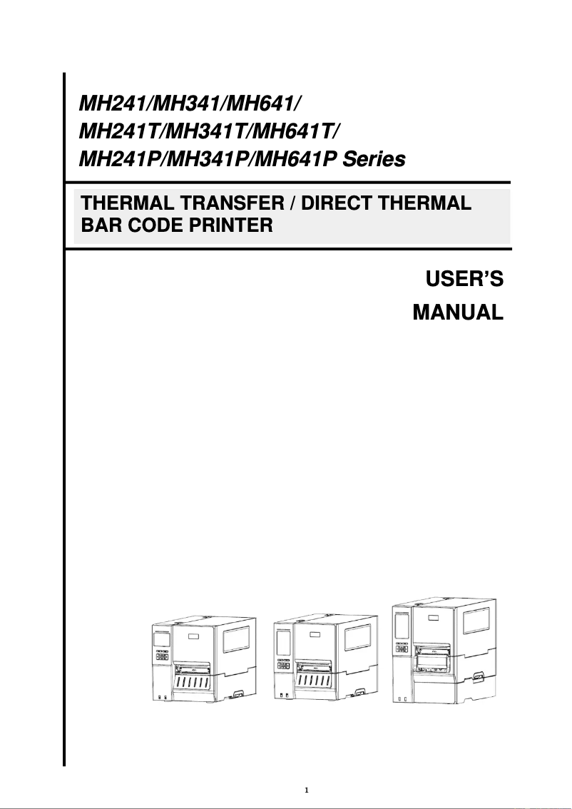 Page 1 de la notice Manuel utilisateur TSC MH341T