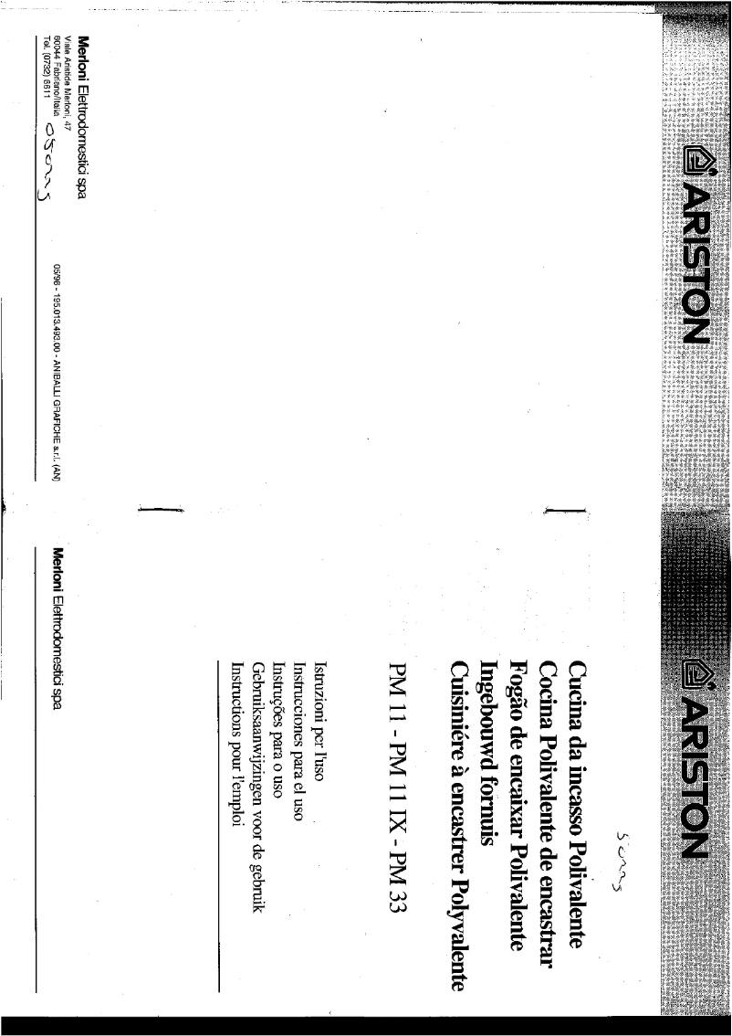 Page 1 de la notice Manuel utilisateur Ariston Thermo PM 33