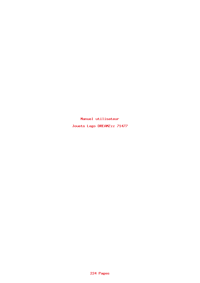 Page 1 de la notice Manuel utilisateur Lego DREAMZzz 71477