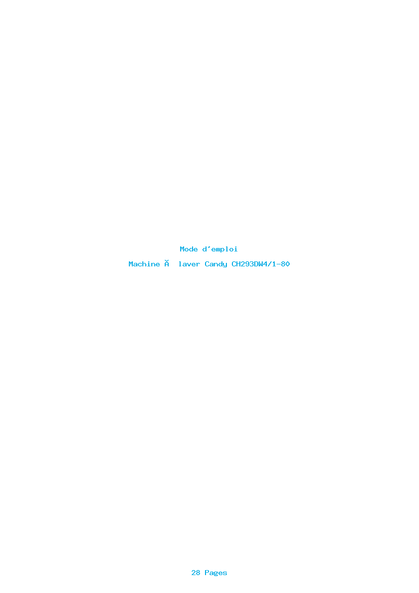 Page 1 de la notice Mode d'emploi Candy CH293DW4/1-80