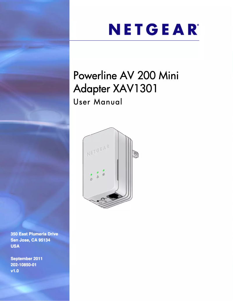 Page 1 de la notice Manuel utilisateur Netgear XAV1301