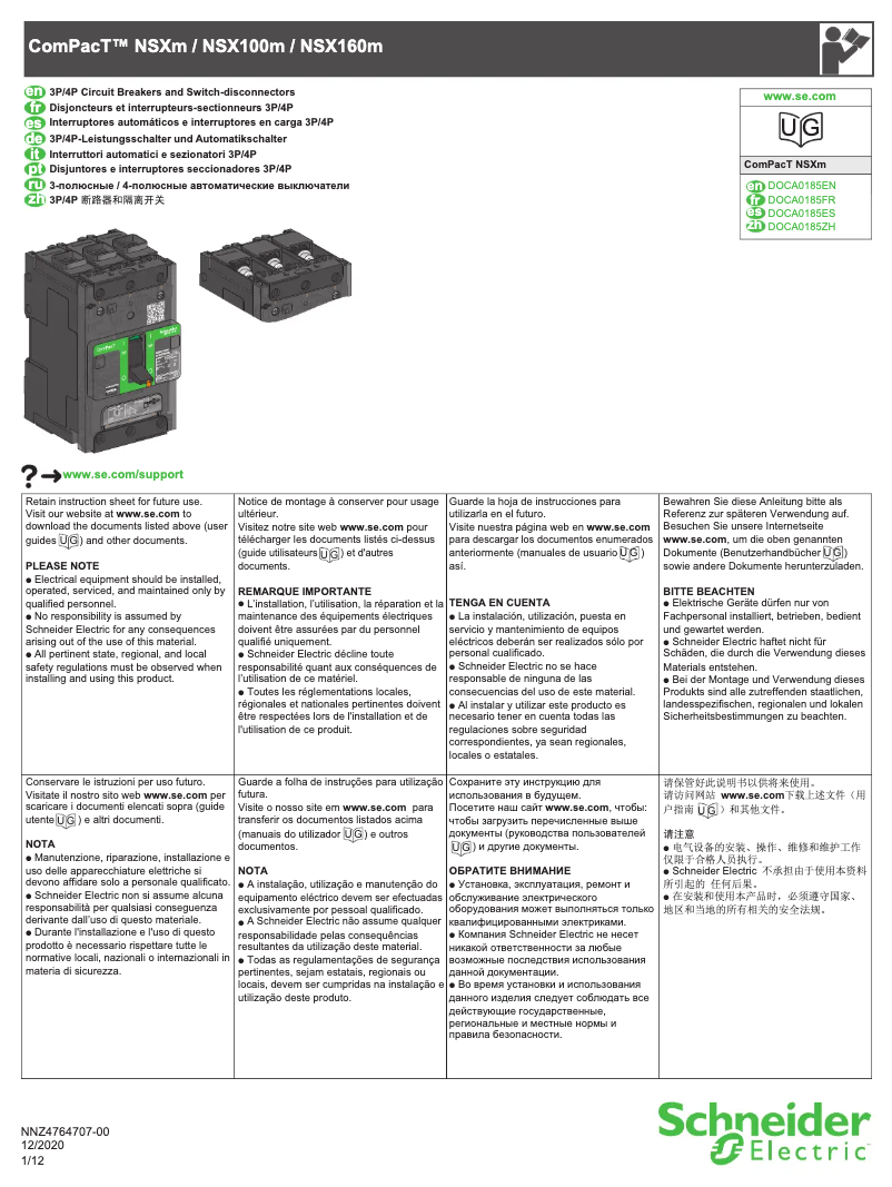Página 1 del manual Manual de usuario Schneider VW3A7736