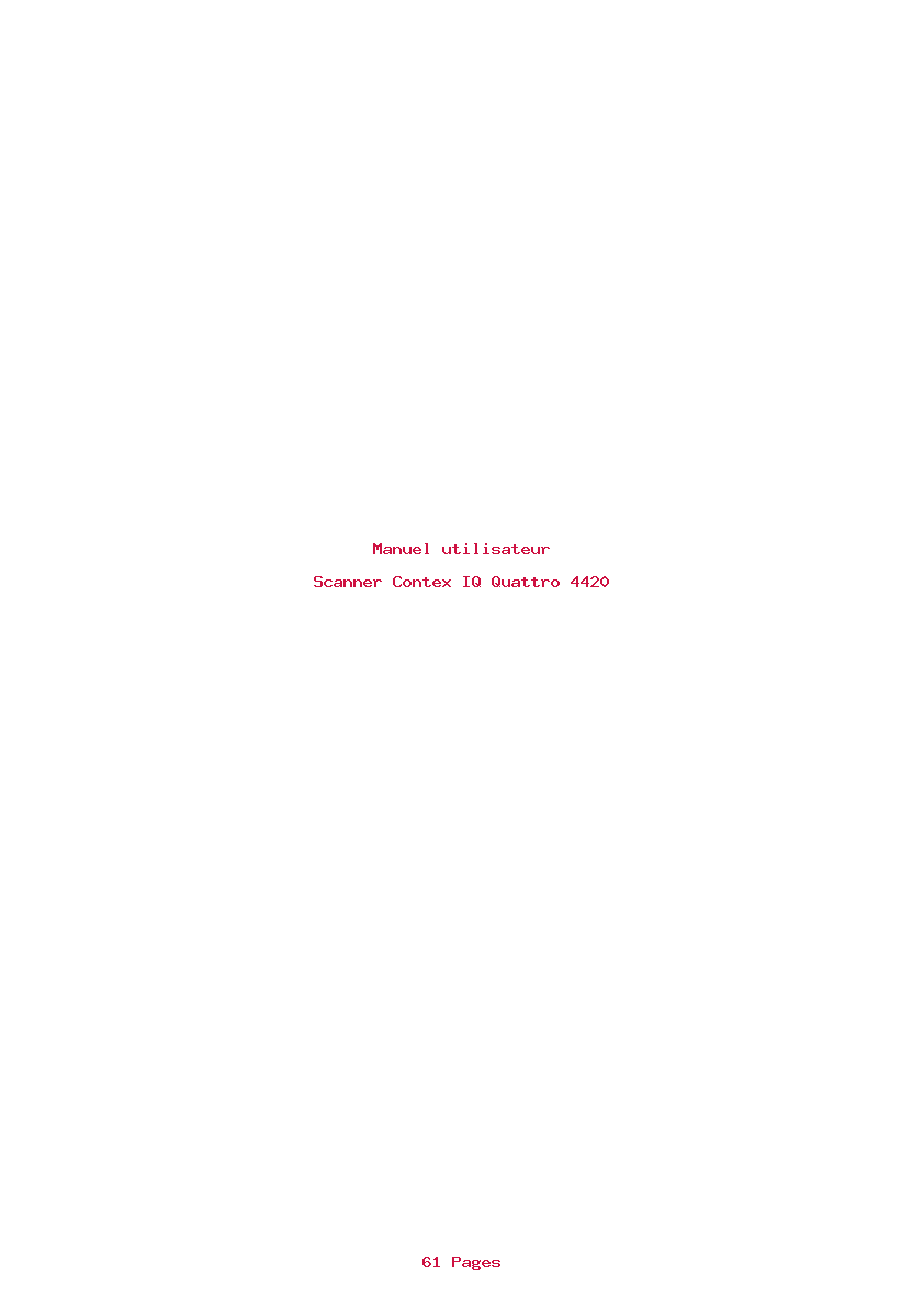 Page 1 de la notice Manuel utilisateur Contex IQ Quattro 4420