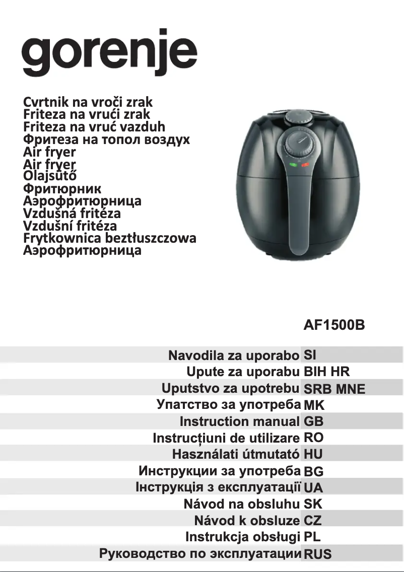 Image de la première page du manuel de l'appareil AF1500B