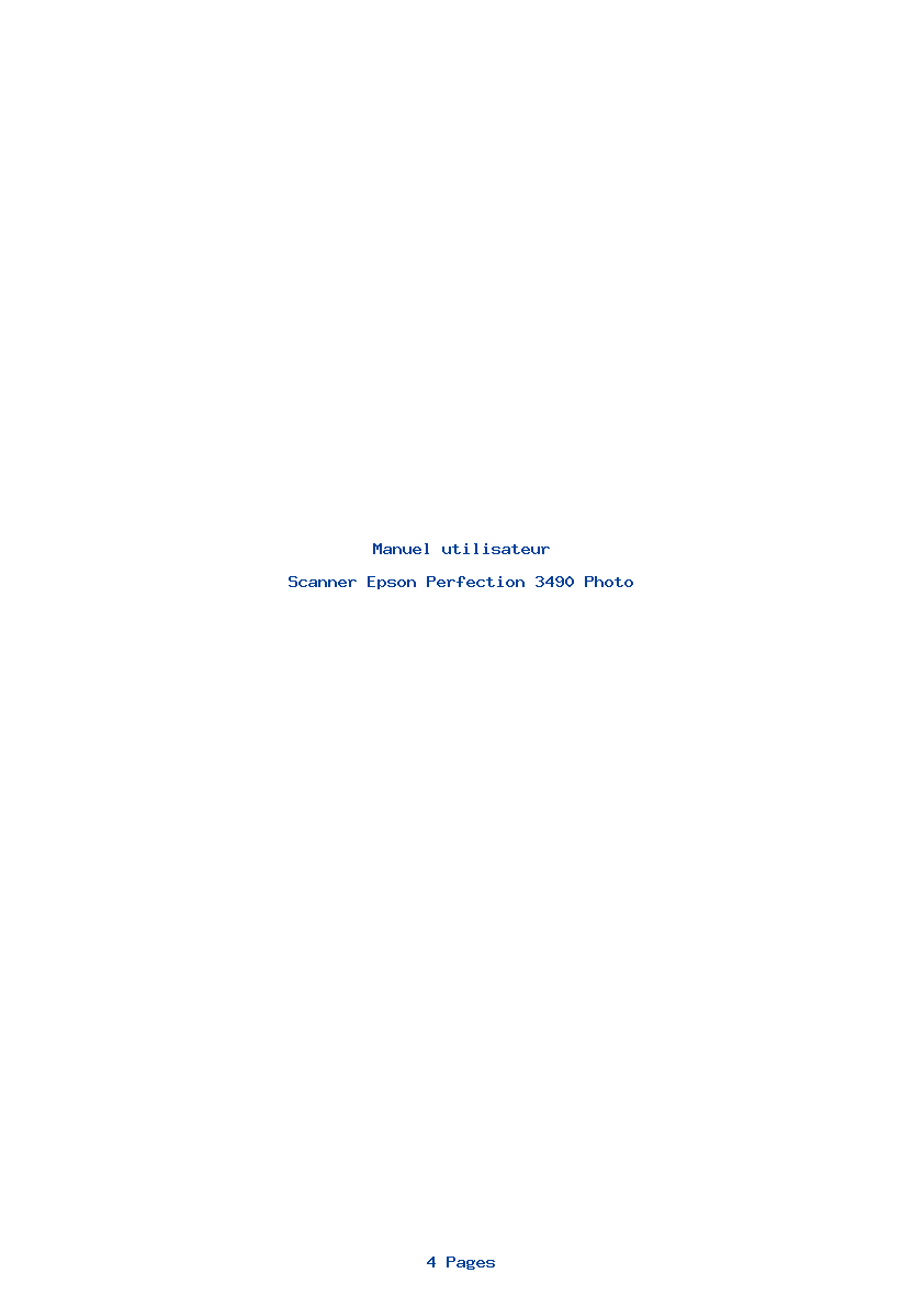 Page 1 de la notice Manuel utilisateur Epson Perfection 3490 Photo