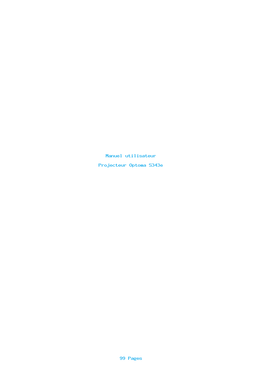 Page 1 de la notice Manuel utilisateur Optoma S343e