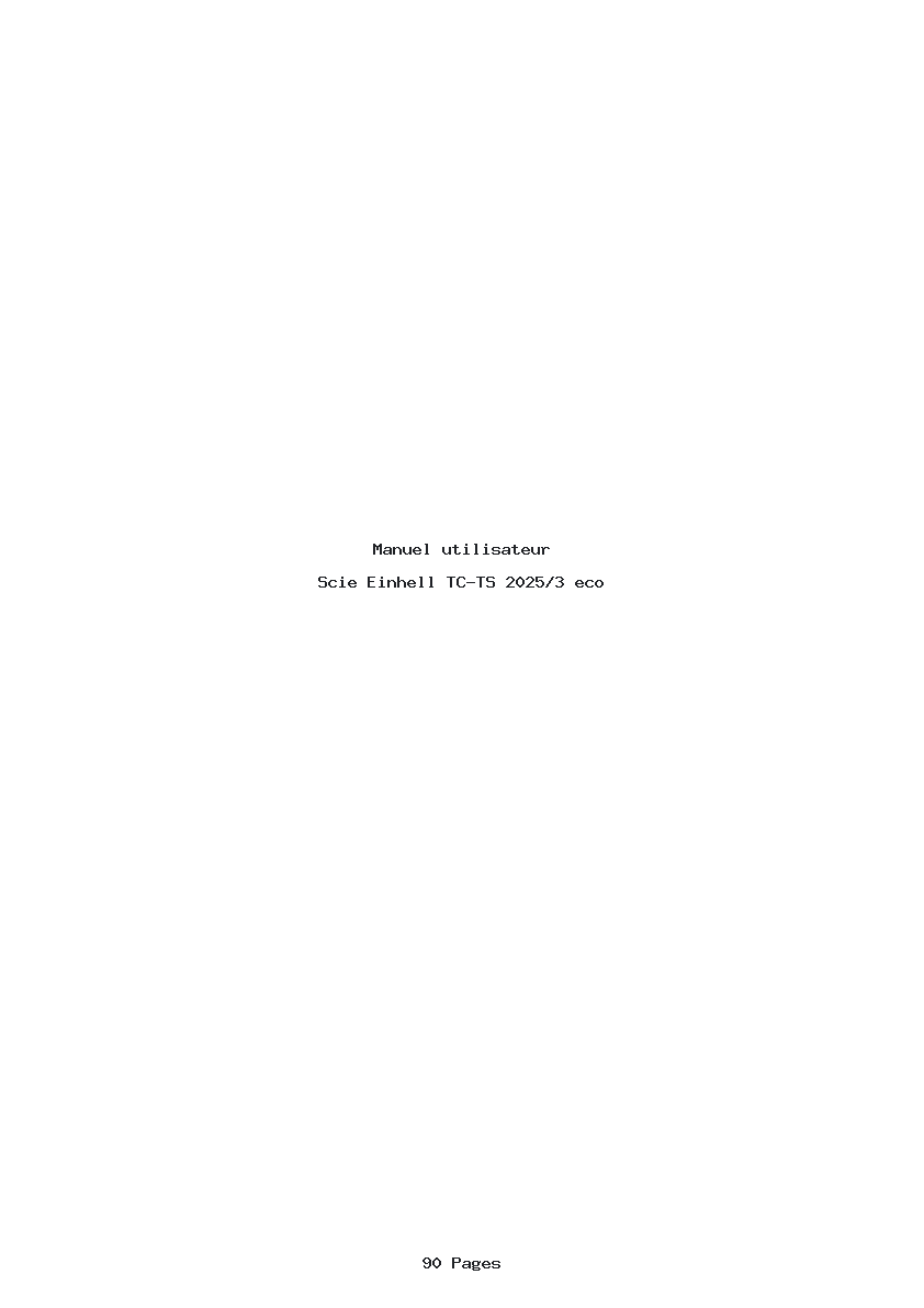 Page 1 de la notice Manuel utilisateur Einhell TC-TS 2025/3 eco