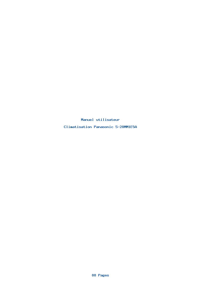 Page 1 de la notice Manuel utilisateur Panasonic S-28MM1E5A